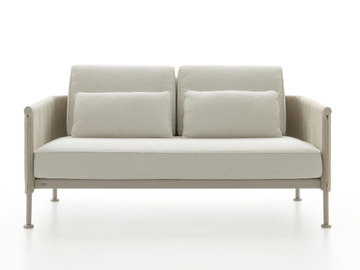 LAYER - 2 seater fabric and rope garden sofa by Mindo