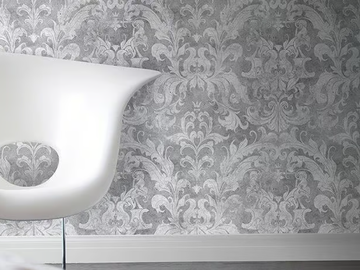 URBAN CONCRETE DAMASK - Damask non-woven paper wallpaper by Mineheart