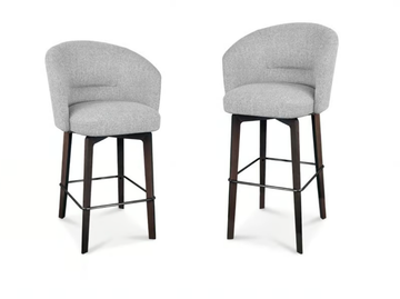 AMÉLIE - High fabric stool with armrests by Minotti