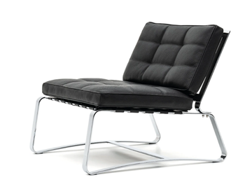 DELAUNAY QUILT - Sled base tufted leather armchair by Minotti