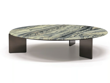 KEEL - Round marble coffee table by Minotti