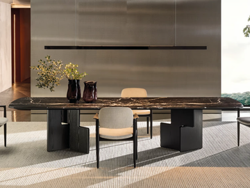 NICO - Rectangular ash table with marble top by Minotti