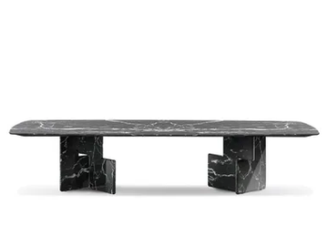 NICO - Rectangular Nero Marquina marble table by Minotti