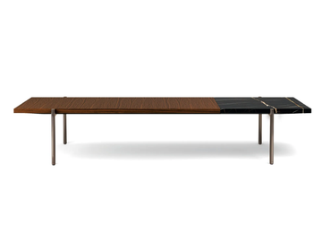 SUPERQUADRA - Rectangular table in rosewood and marble by Minotti