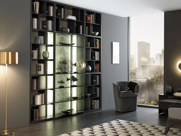 CROSSING - Open wood and glass bookcase by MisuraEmme