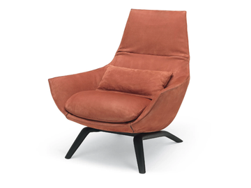 ERMES - Upholstered velvet armchair with armrests by MisuraEmme
