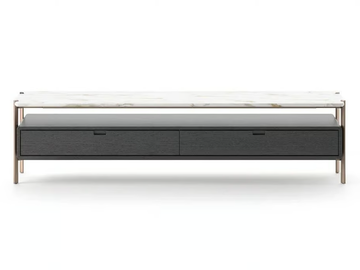 EROS LOW SIDEBOARD - Wooden sideboard with marble top by MisuraEmme
