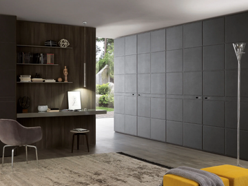 LONDON - Eco-leather wardrobe with coplanar doors by MisuraEmme