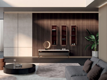 PUZZLE - Modular wall-mounted wooden storage wall by MisuraEmme