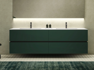 DRESSCODE - Double vanity unit with drawers with integrated washbasin by Moab