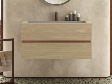 DRESSCODE - Wall-mounted vanity unit with drawers with integrated washbasin by Moab