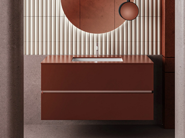 DRESSCODE - Wall-mounted vanity unit with integrated washbasin by Moab