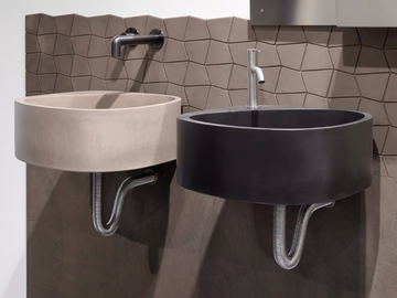 ELLETRE - Wall-mounted single concrete washbasin by Moab