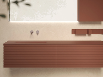 MORE - Wall-mounted wooden vanity unit by Moab