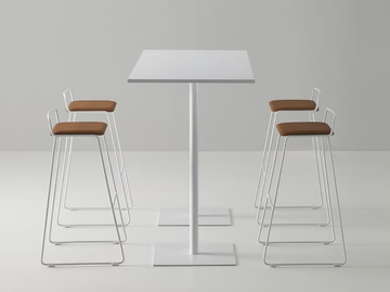 HUG 12 TA CR - High sled base fabric stool with back by Mobboli