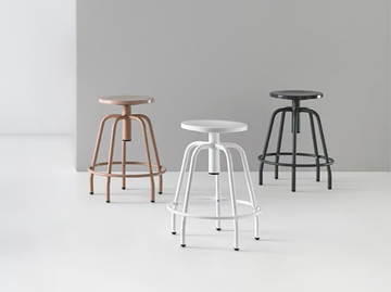 NEXOS 2005 - Stool height-adjustable with footrest by Mobboli