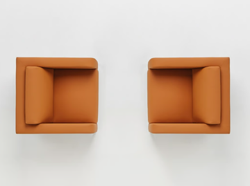 QUADRAT QS1P - Leather armchair with armrests by Mobboli