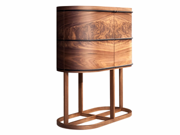 ARIA - Wood veneer bar cabinet with integrated lighting by Mobi