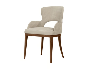 CLAUDIA - Upholstered leather chair with armrests by Mobi
