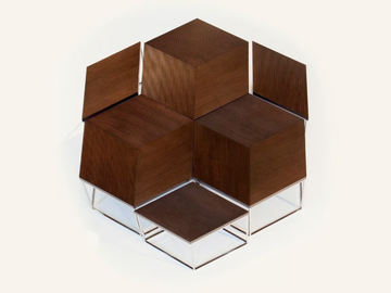 ESAGONO - Hexagonal walnut coffee table by Mobi