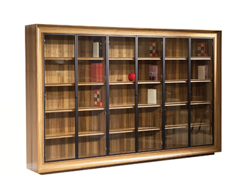 METROPOLITAN - Open wood and glass bookcase by Mobi