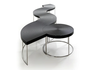 SINI - Modular wood veneer coffee table by Mobi