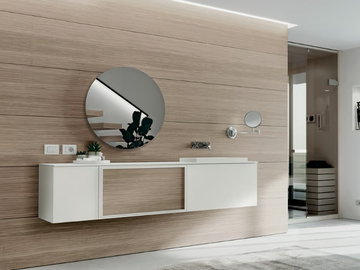 ART 4 - Wall-mounted HPL vanity unit with drawers by Mobilcrab