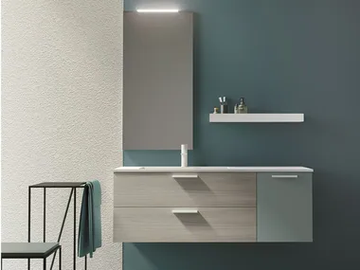 EASY 1 - Wall-mounted HPL vanity unit with drawers by Mobilcrab