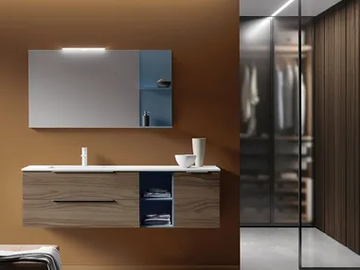 EASY 2 - Wall-mounted HPL vanity unit with drawers by Mobilcrab