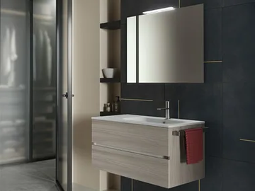 EASY 5 - Wall-mounted HPL vanity unit with drawers by Mobilcrab
