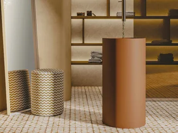 FOUNT 5 - Freestanding round washbasin in geacryl matt by Mobilcrab