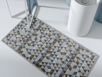 FOUNT - Rectangular fabric rug with geometric shapes by Mobilcrab