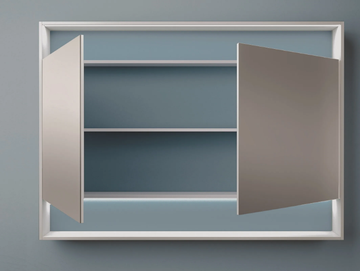 FOUNT - Rectangular wall-mounted mirror with cabinet by Mobilcrab