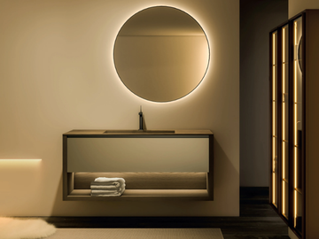 FRAME 5 - Wall-mounted HPL vanity unit by Mobilcrab