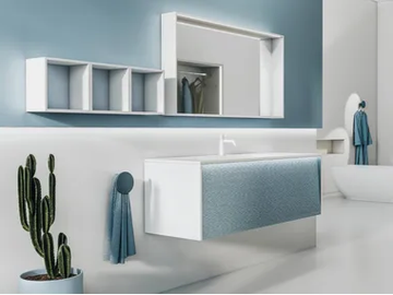 INCLINE 7 - Wall-mounted HPL vanity unit with drawers by Mobilcrab