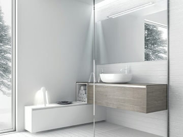 INFINITY 12 - Wall-mounted HPL vanity unit with drawers by Mobilcrab