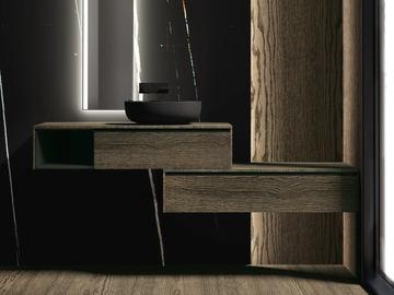 INFINITY 17 - Wall-mounted HPL vanity unit with drawers by Mobilcrab