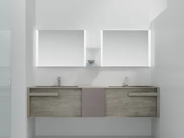 IN&OUT 6 - Double wall-mounted HPL vanity unit by Mobilcrab
