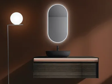 LINE 6 - Wall-mounted HPL vanity unit with drawers by Mobilcrab