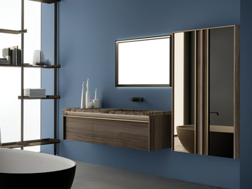 LINE 7 - Wall-mounted HPL vanity unit with drawers by Mobilcrab
