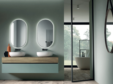 MOOD 8 - Double wall-mounted HPL vanity unit with drawers by Mobilcrab