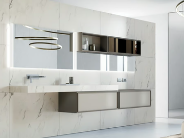PIANI 4 - HPL washbasin countertop / vanity unit by Mobilcrab