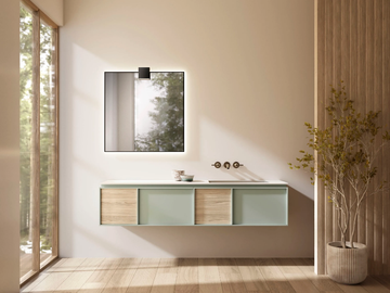 ZEN 2 - Wall-mounted HPL vanity unit by Mobilcrab