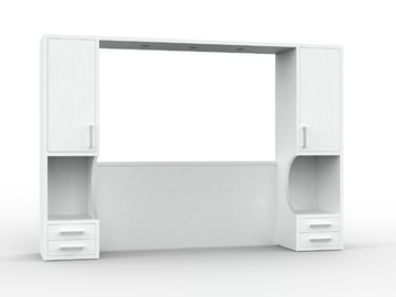 ZEUS PO 03 - Storage headboard with integrated nightstands for hotel rooms by Mobilspazio