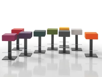 SHARK - Upholstered leather stool by Mobliberica
