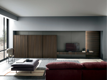 FRAME - Eucalyptus TV wall system by MODULNOVA