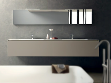 LIGHT - Double wall-mounted milltech vanity unit by MODULNOVA
