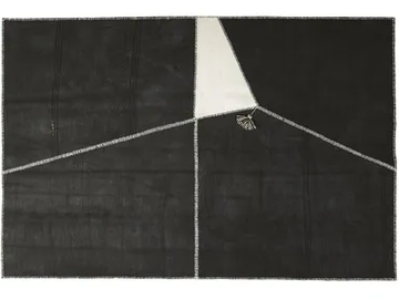 BLACK IS BLACK - Rectangular handmade hemp rug by Mohebban