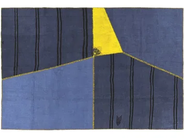 DEEP BLUE - Rectangular handmade hemp rug by Mohebban