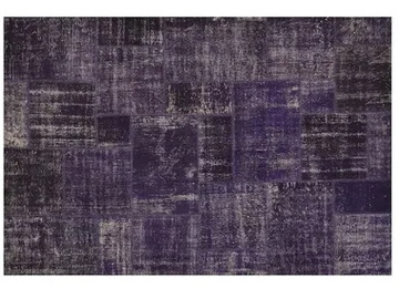 PATCHWORK DARK PURPLE - Rectangular patchwork handmade rug by Mohebban